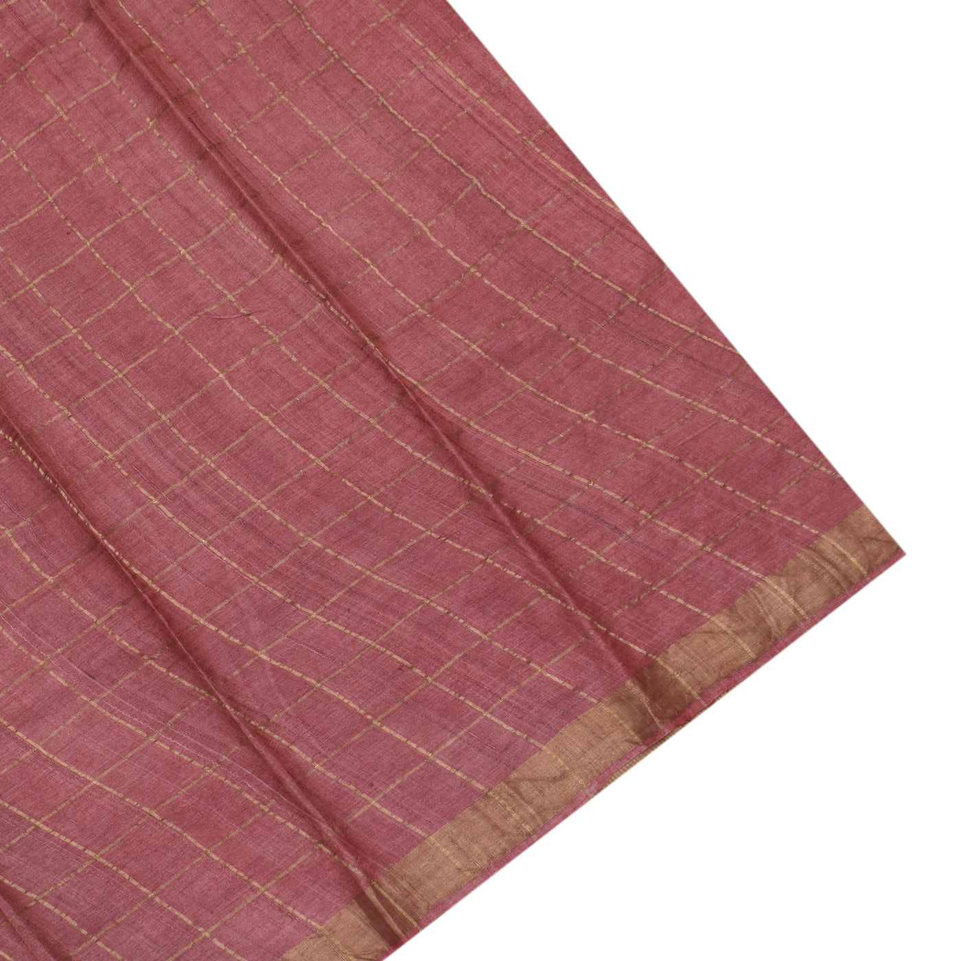 Green Tussar Silk Saree with Zari Kattam and Triangle Print Design