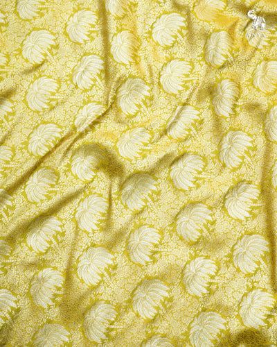 Samangha Green Banarasi Silk Fabric with Floral Zari Design