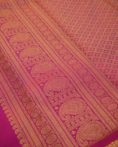 Bottle Green Kanchi Silk Saree with Zari Butta Design