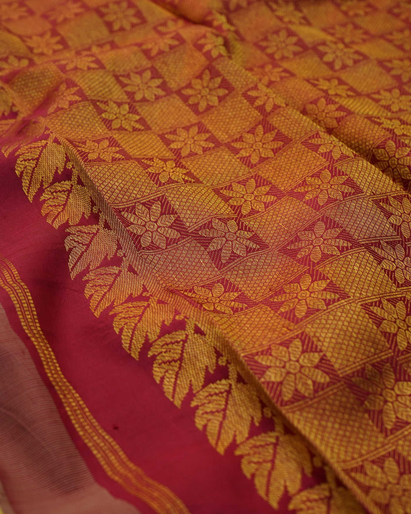 Light Blue Printed Kanchi Silk Saree with Floral Design