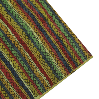 Bottle Green Pen Kalamkari Kanchi Silk Saree