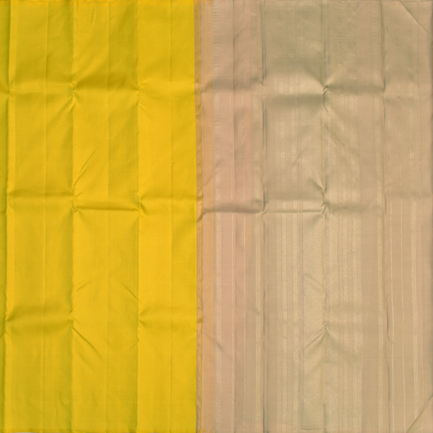 Yellow Kanchipuram Silk Saree with Zari Checks Design