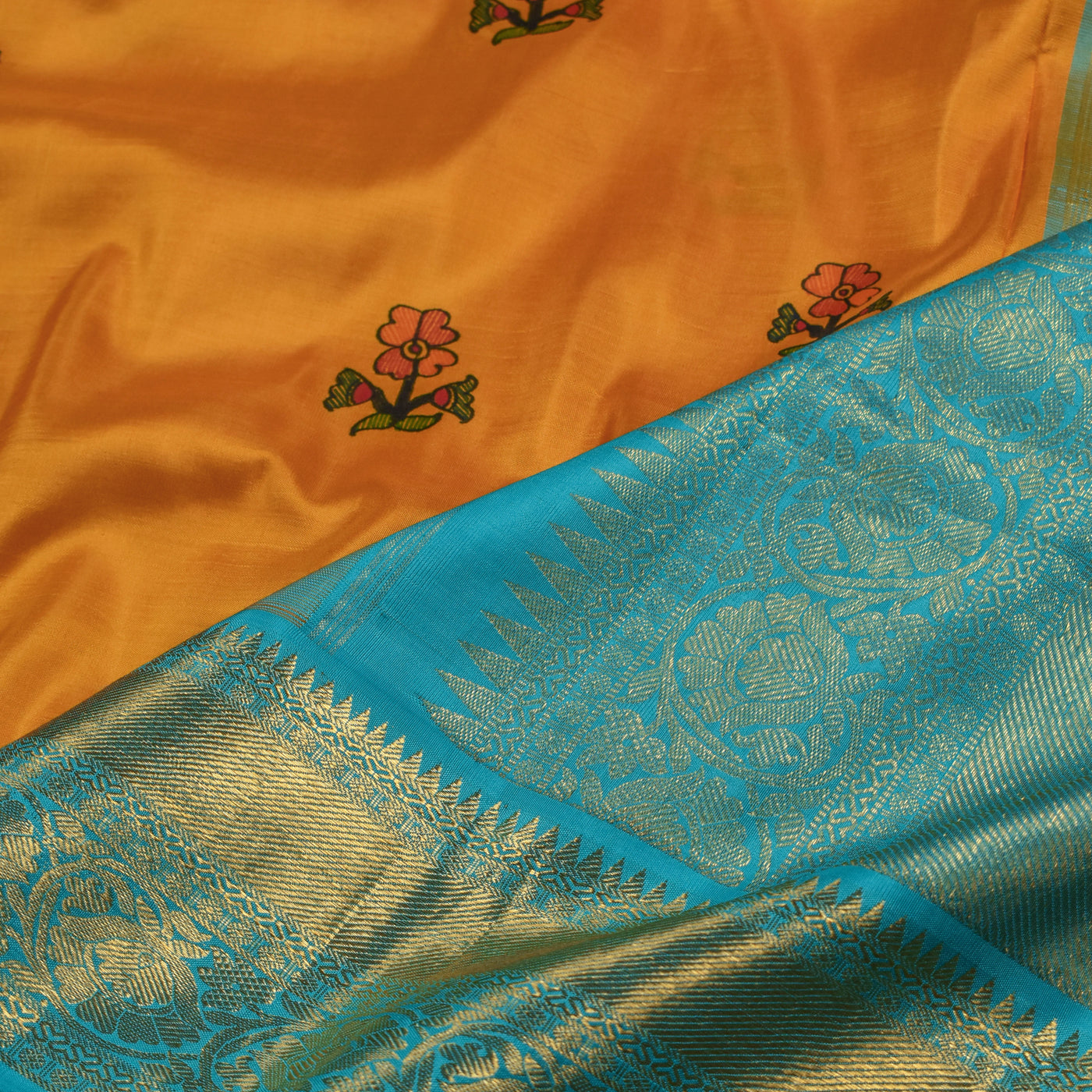 Mustard Madhubani Kanchi Silk Saree