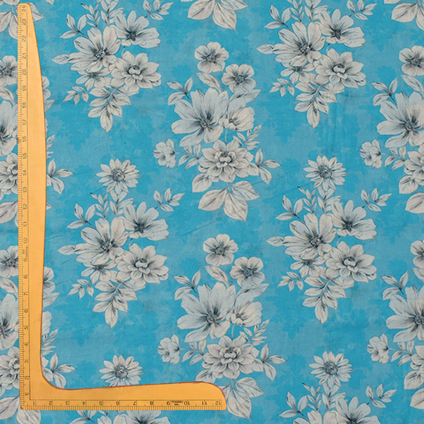 Blue Maheshwari Silk Fabric