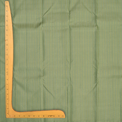 Apple Green Kanchi Silk Fabric with Dots and Stripes Design