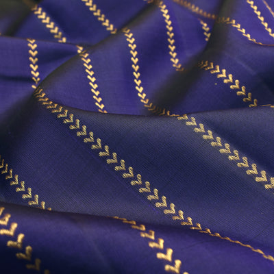 MS Blue Kanchi Silk Fabric with Kathir Lines Design