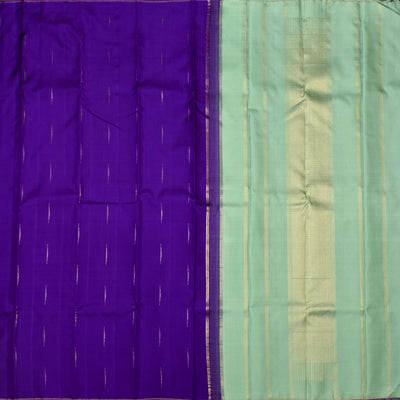 Violet Kanchipuram Silk Saree with Rain Drops Design