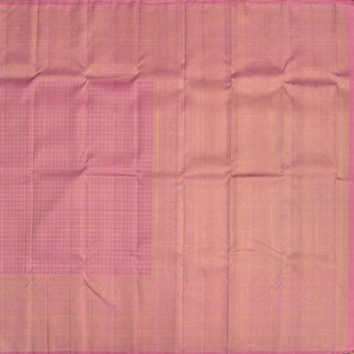 Baby Pink Kanchipuram Silk Saree with Zari Kattam Design