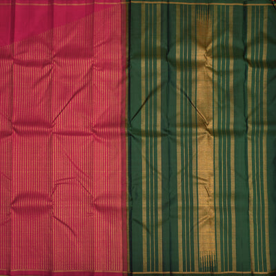 Arakku Thakkali Kanchipuram Silk Saree with Zari Stripes Design