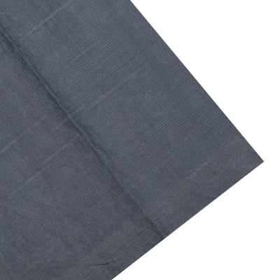 Grey Tussar Silk Saree with Checks and Floral Print Design