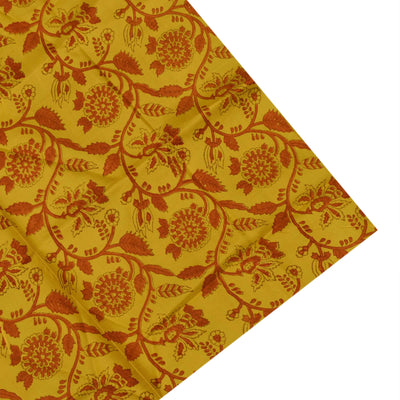 Mustard Printed Kanchi Silk Saree