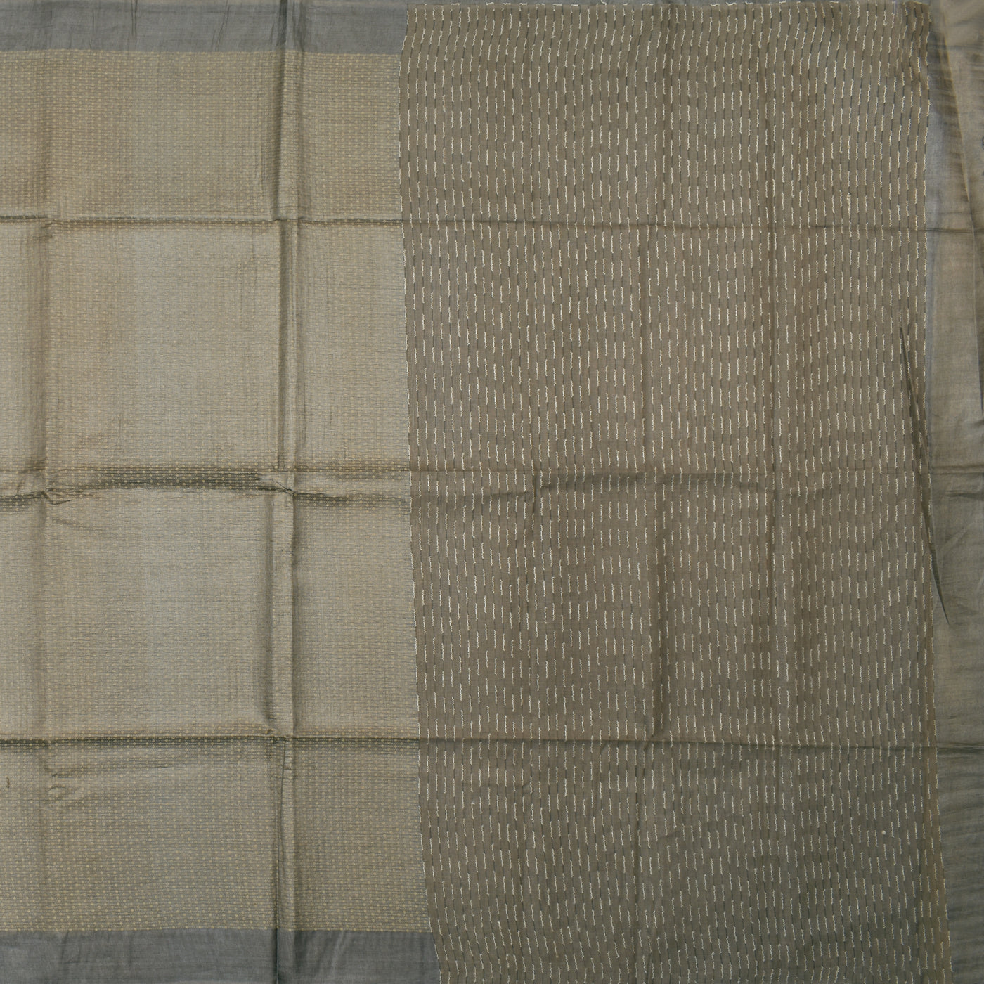 Grey Tussar Silk Saree