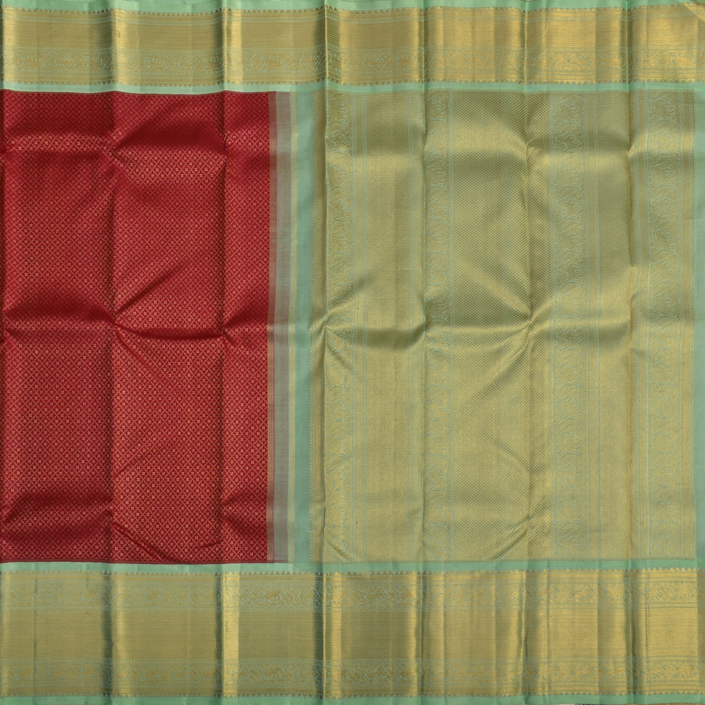 Arakku Thakkali Kanchipuram Silk Saree with Star Butta Design