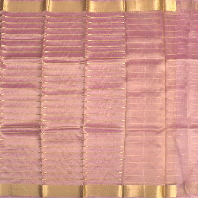 Onion Pink Banarasi Silk Saree with Tissue Zari Design