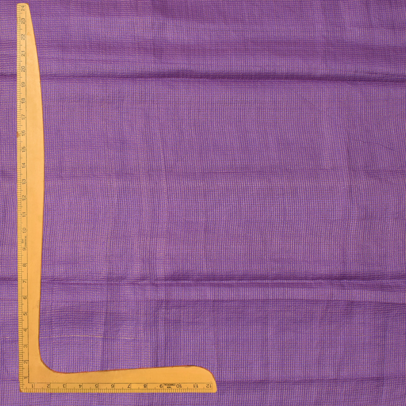 Violet Tussar Silk Fabric with Zari Checks Design
