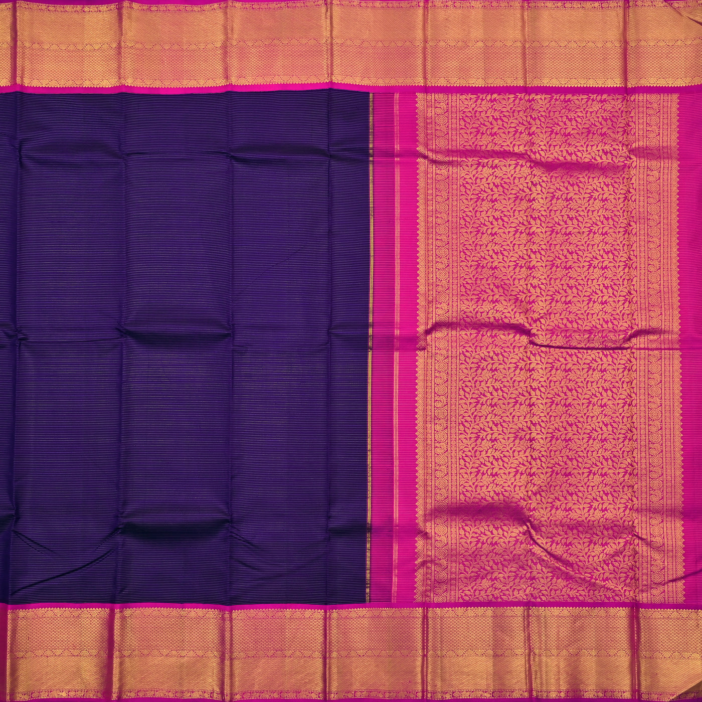 MS Blue Kanchipuram Silk Saree with Vairaoosi Design