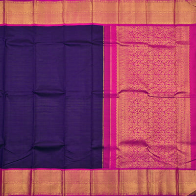 MS Blue Kanchipuram Silk Saree with Vairaoosi Design