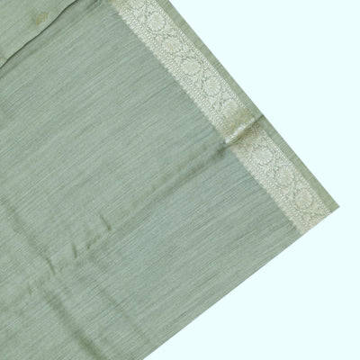 Apple Green Tussar Moonga Saree with Zari Butta Design