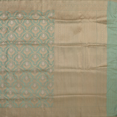 Powder Blue Banarasi Silk Saree with Zari Creeper Design