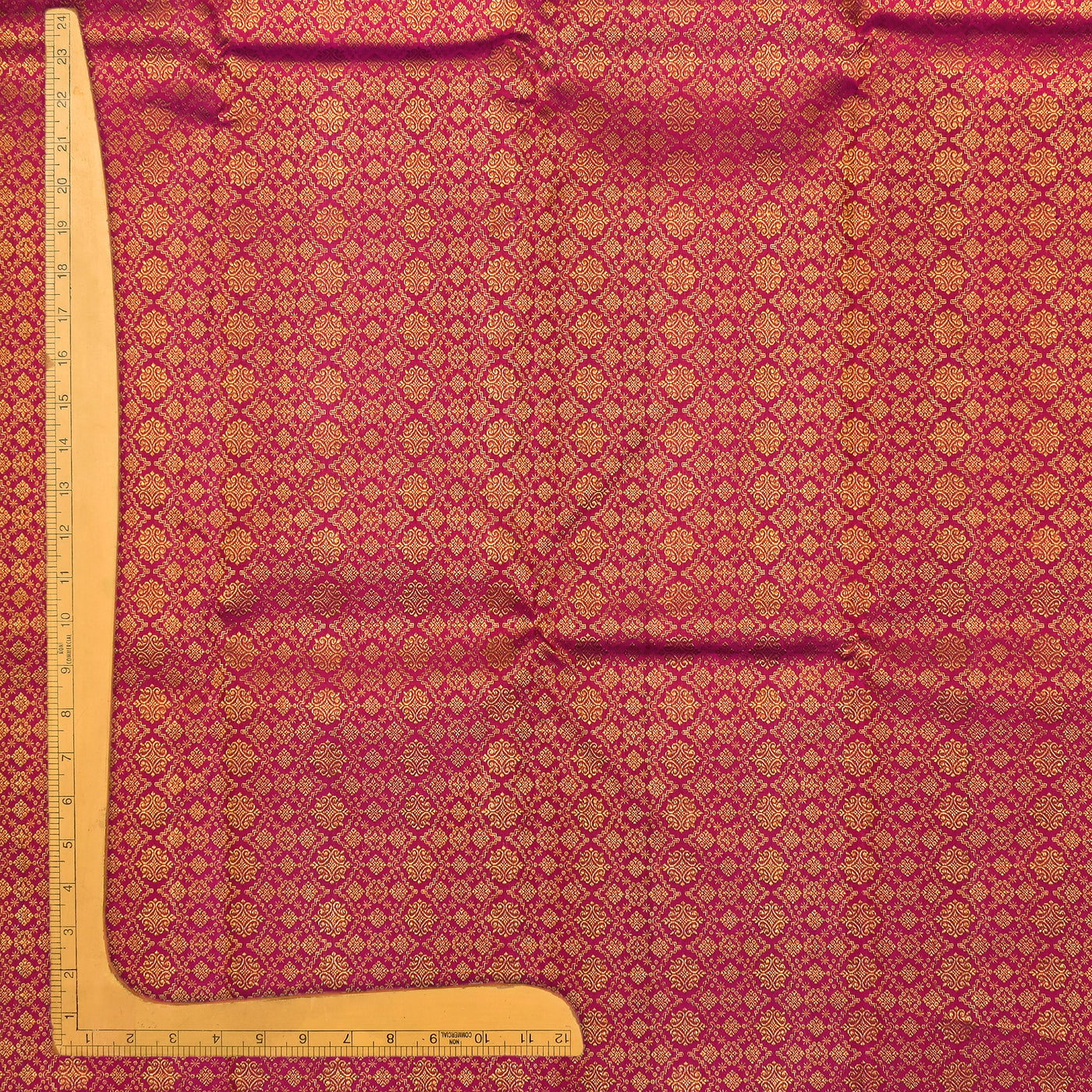 Pink Kanchi Silk Fabric with Zari Butta Design
