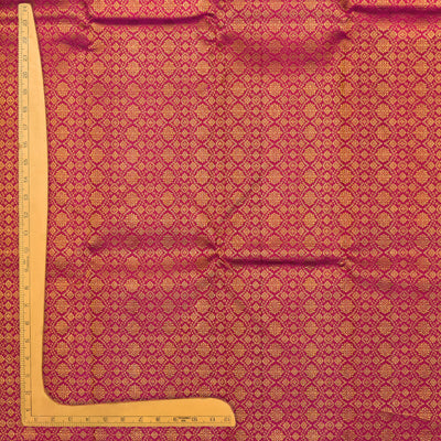 Pink Kanchi Silk Fabric with Zari Butta Design