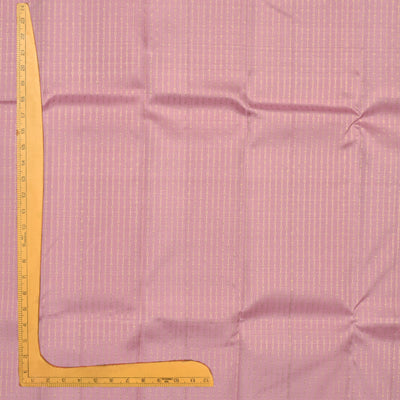 Baby Pink Kanchi Silk Fabric with Dots and Stripes Design