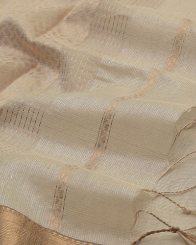 Off White Sico Saree with Zari Butta Design