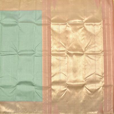Powder Blue Kanchipuram Silk Saree with Small Zari Kattam Design