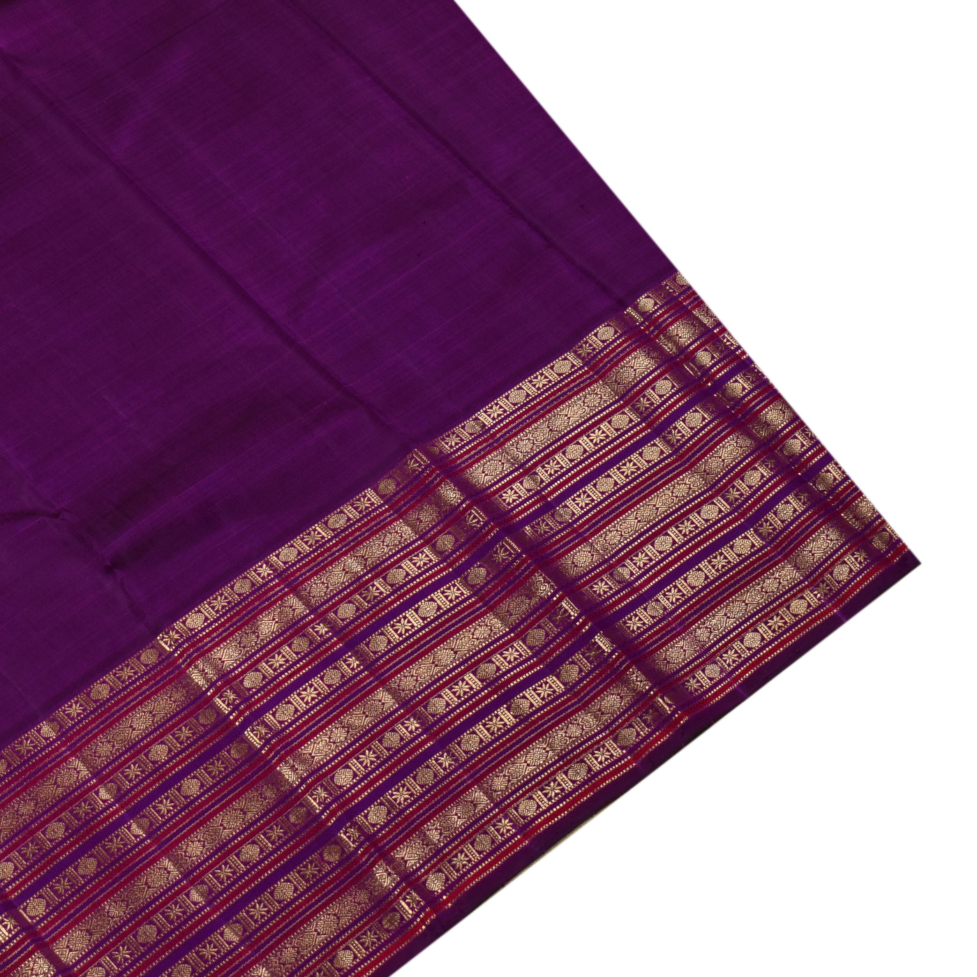 Magenta Kanchi Silk Saree with Zari Butta Design