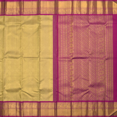 Gold Tissue Kanchipuram Silk Saree with Kolam Design