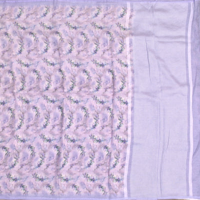 Lavender Linen Saree with Printed Design