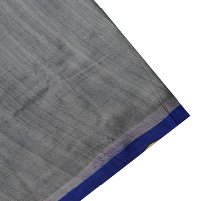 Indigo Blue Tussar Silk Saree with Floral Design