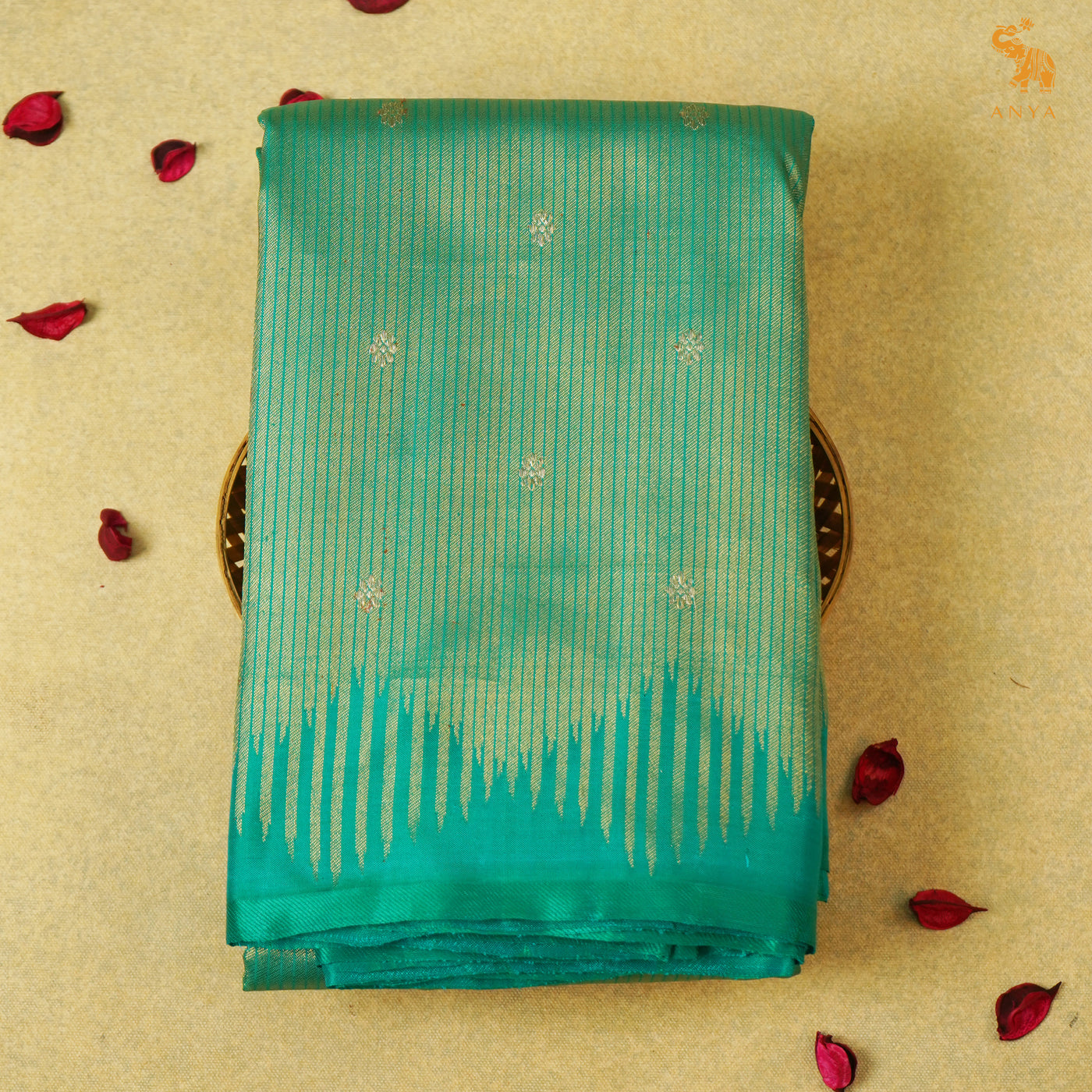 Rexona Kanchi Silk Saree with Stripes and Zari Butta Design