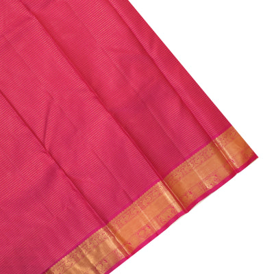 Peach Kanchipuram Silk Saree with Zari Checks Design