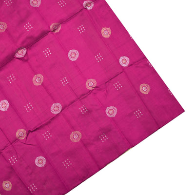 Off White Kanchi Silk Saree with Magenta Tussar Raw Silk Pallu and Blouse