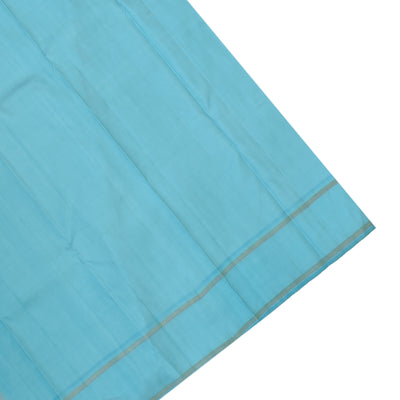 Baby Blue Kanchipuram Silk Saree with Rain Drops Design