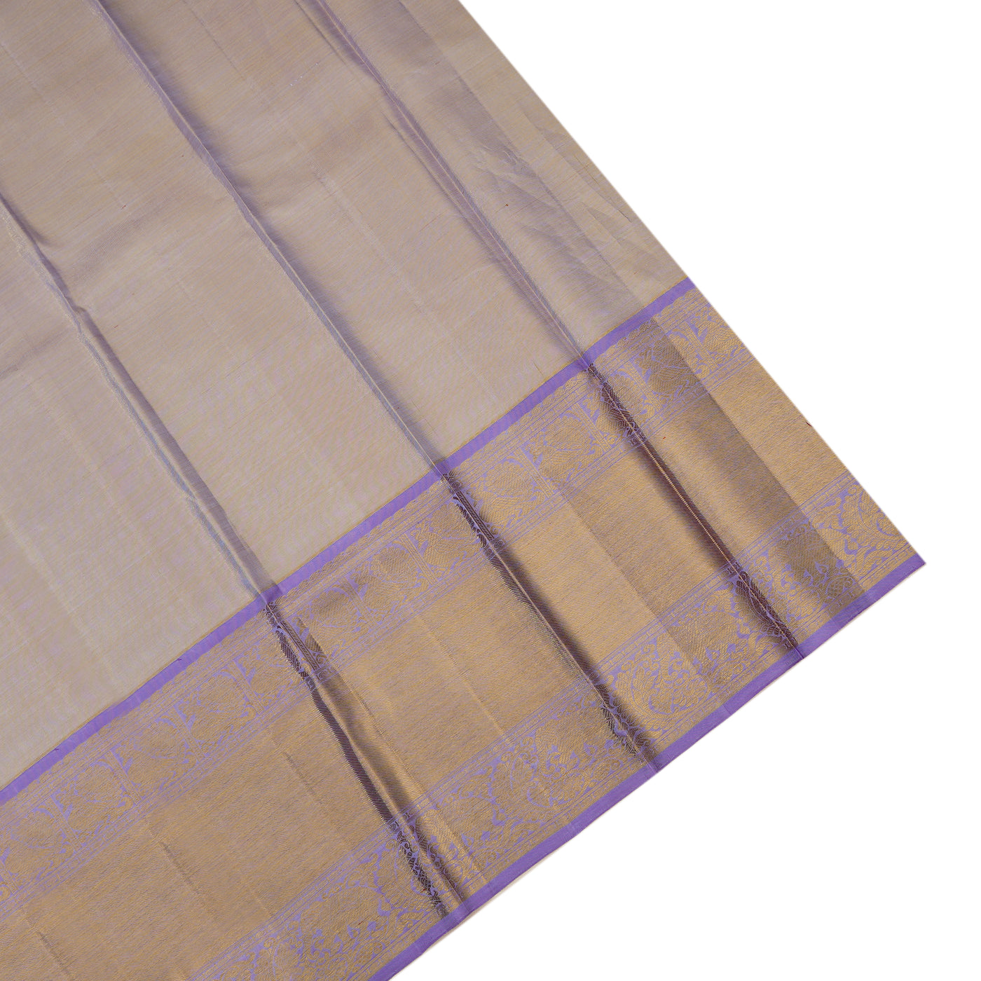 Gold Mustard Kanchipuram Silk Saree with Zari Creeper Design