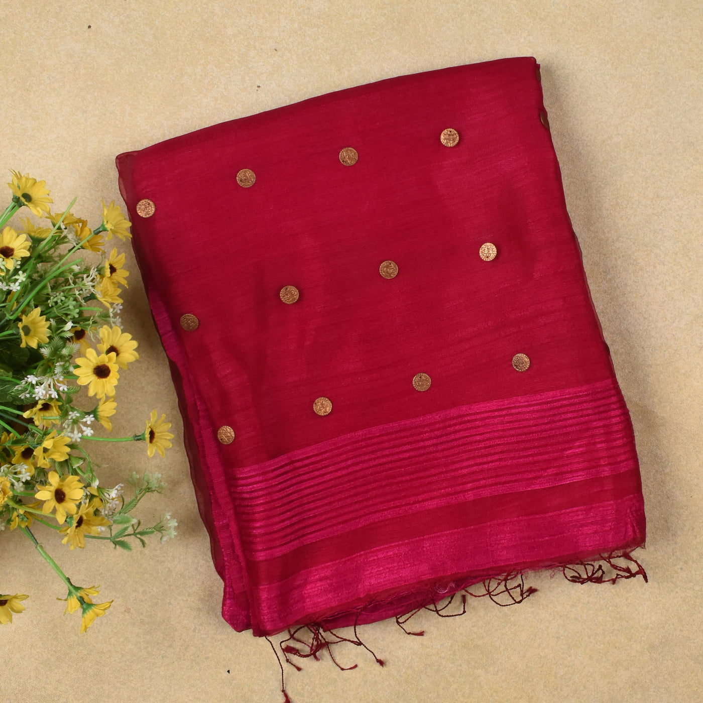 Pink Bailu Coin Saree