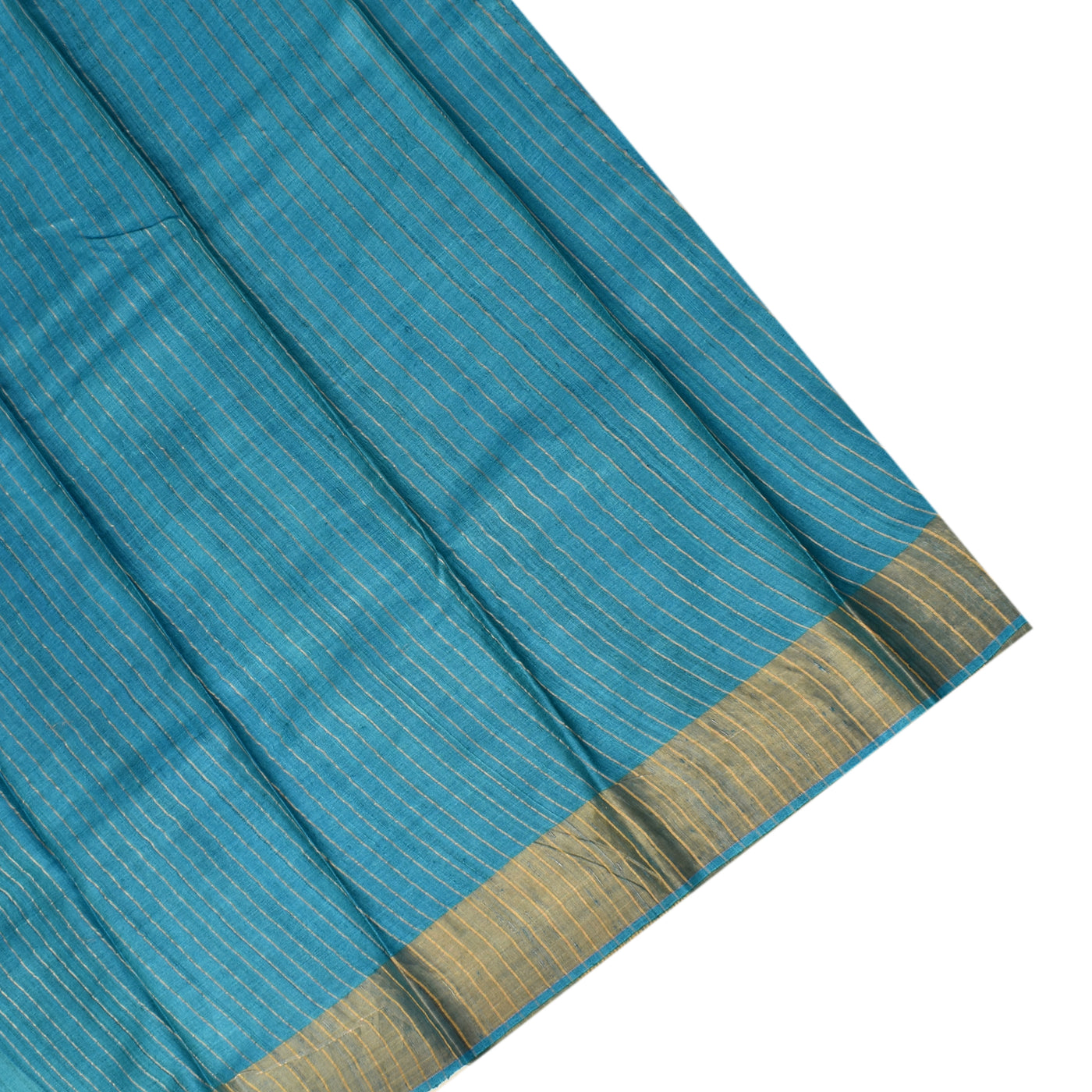 Blue Tussar Silk Saree with Floral Design