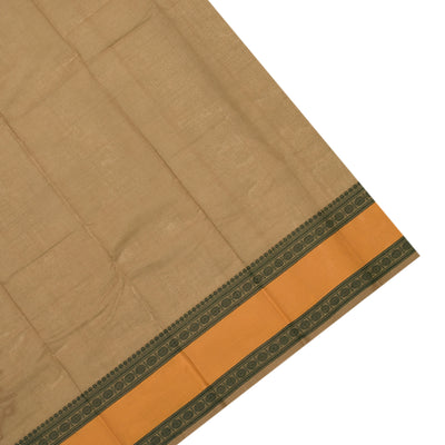 Beige Kanchi Cotton Saree with Thread Kattam Design