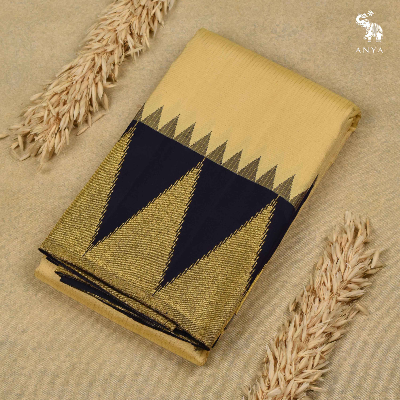 Light Yellow Kanchi Classic Saree with Vairaoosi Checks Design