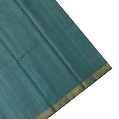 Mint Green Tussar Silk Saree with Box Zari Design