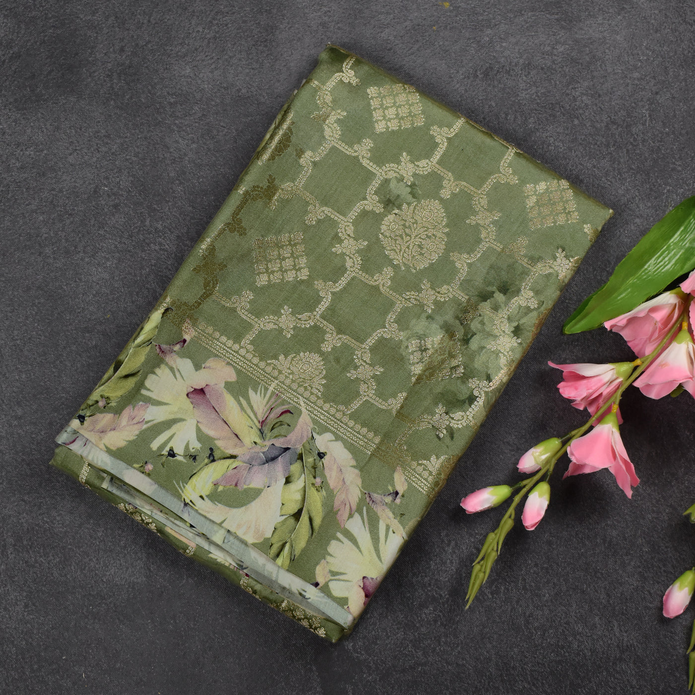 Apple Green Banarasi Silk Saree with Zari Butta Design