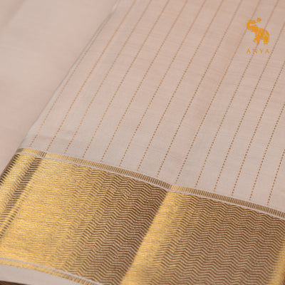 Off White Kanchi Silk Dhoti With Shirt Fabric and Angavastram