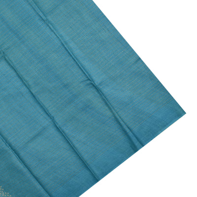 Sky Blue Tussar Silk Saree with Bhandhini Print Design