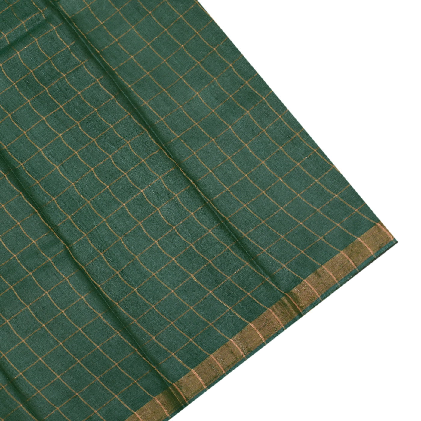 Onion Pink Tussar Silk Saree with Leaf Print and Zari Checks Design