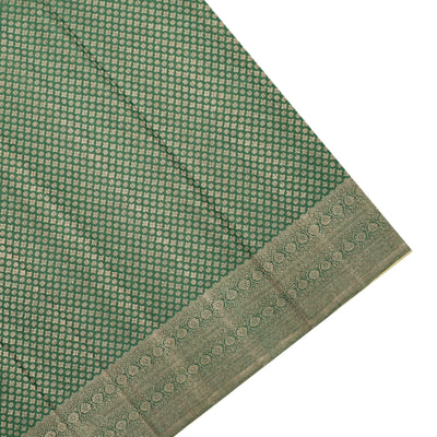 Green Kanchipuram Silk Saree with Geometrical Design