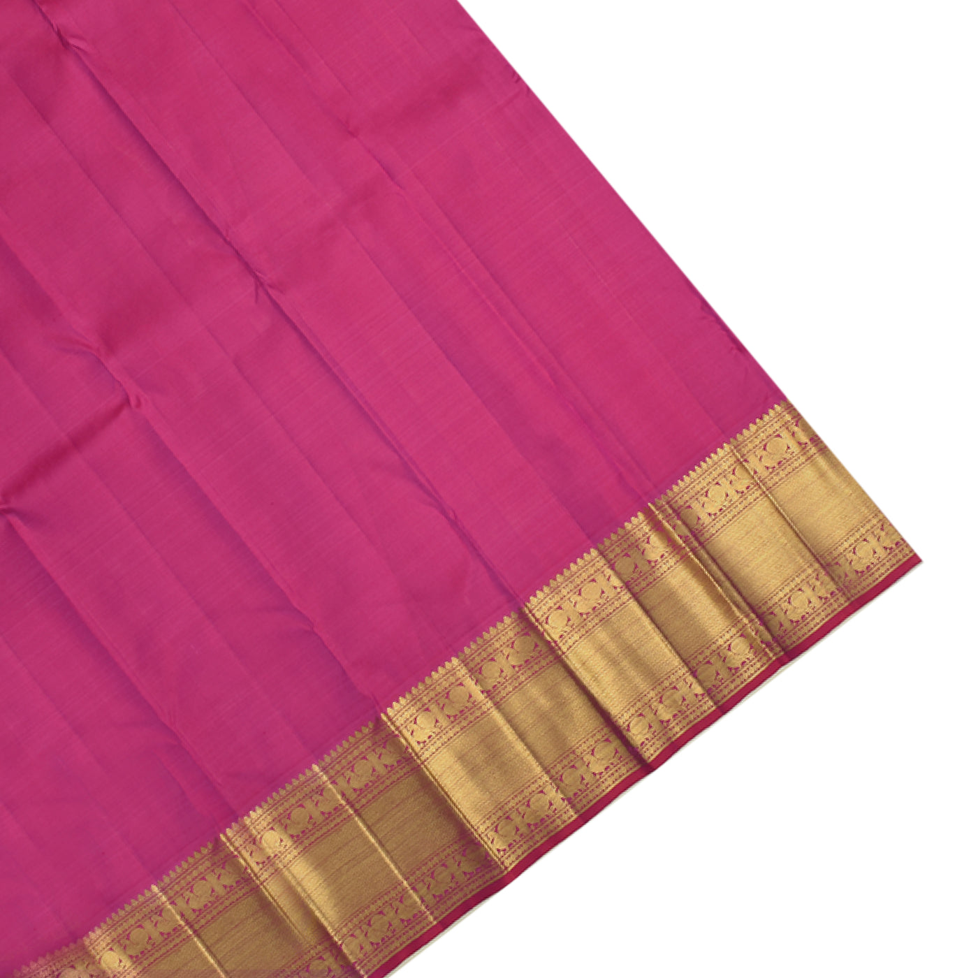 Golden Kanchipuram Silk Saree with Thilak Design