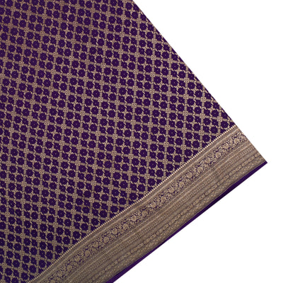 Violet Banarasi Silk Saree with Zari Butta Design