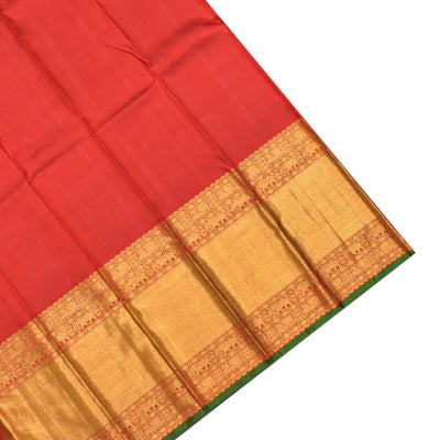 Red Kanchipuram Silk Saree with Bird Zari Butta Design